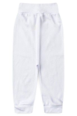 Mijão (Culote) Bebê Canelado Branco com Cós Suave Sem Pé (RN/P/M/G) - Top Chot