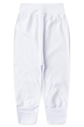 Mijão (Culote) Bebê Canelado Branco com Cós Suave Vira-Pé (RN/P/M/G) - Top Chot
