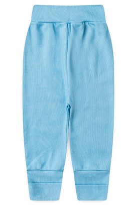 Mijão (Culote) Bebê Canelado Azul com Cós Suave Vira-Pé (RN/P/M/G) - Top Chot