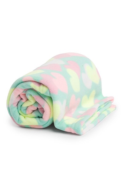 Manta Bebê Feminino Verde Água Coração (74cm x 95cm) - Bebê Fofuxo - Tamanho Único - Verde Água