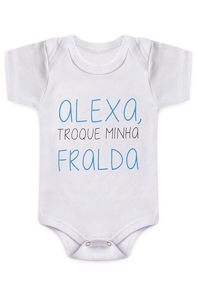 Body Bebê Manga Curta Suedine Branco Alexa (RN/P/M/G) - Bebê Fofuxo - Tamanho G - Branco