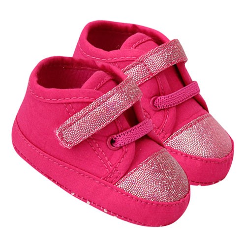 Tênis Bebê Feminino Cano Alto Pink com Velcro (13 a 15) - Pimpolho - Tamanho 15 - Pink