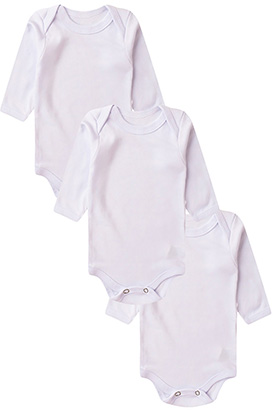 Kit Bebê (3 Peças) Body Canelado Branco (RN/P/M/G) - Bebê Fofuxo