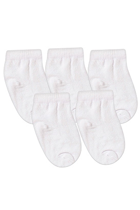 Kit Bebê (5 Pares) de Meia Branca Lisa (14 a 15) - Bebê Fofuxo