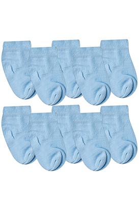 Kit Beb� (10 Pares) de Meia Azul Lisa (14 a 15) - Beb� Fofuxo