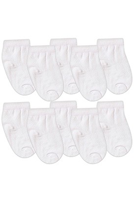 Kit Bebê (10 Pares) de Meia Branca Lisa (16 a 23) - Bebê Fofuxo