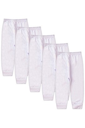 Kit Bebê (5 Peças) Mijão Meia Malha Branco Sem Pé (RN/P/M/G) - Bebê Fofuxo