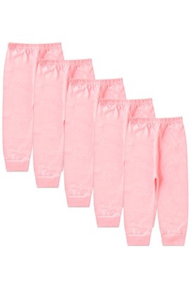 Kit Bebê (5 Peças) Mijão Meia Malha Rosa Sem Pé (RN/P/M/G) - Bebê Fofuxo