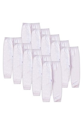 Kit Bebê (10 Peças) Mijão Meia Malha Branco Sem Pé (RN/P/M/G) - Bebê Fofuxo