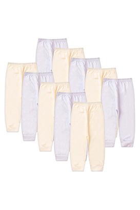 Kit Bebê (10 Peças) Mijão Meia Malha Branco e Creme Sem Pé (RN/P/M/G) - Bebê Fofuxo