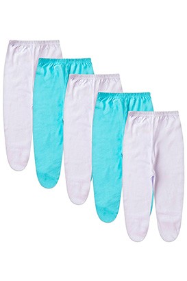 Kit Beb� (5 Pe�as) Mij�o Meia Malha Branco e Turquesa Com P� (RN/P/M/G) - Beb� Fofuxo