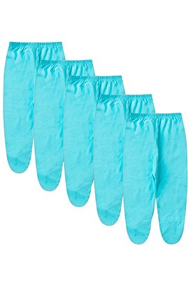 Kit Bebê (5 Peças) Mijão Meia Malha Turquesa Com Pé (RN/P/M/G) - Bebê Fofuxo