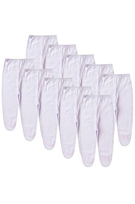 Kit Beb� (10 Pe�as) Mij�o Meia Malha Branco Com P� (RN/P/M/G) - Beb� Fofuxo
