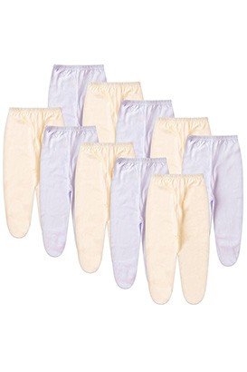 Kit Beb� (10 Pe�as) Mij�o Meia Malha Branco e Creme Com P� (RN/P/M/G) - Beb� Fofuxo