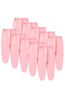 Kit Bebê (10 Peças) Mijão Meia Malha Rosa Com Pé (RN/P/M/G) - Bebê Fofuxo