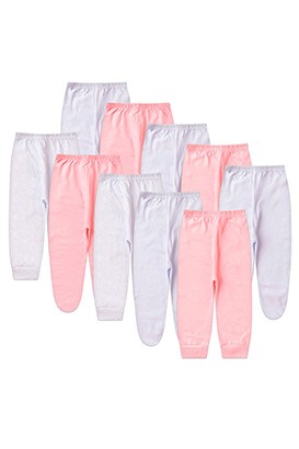 Kit Beb� (10 Pe�as) Mij�o Malha com P� e sem P� Branco e Rosa (RN/P/M/G) - Beb� Fofuxo