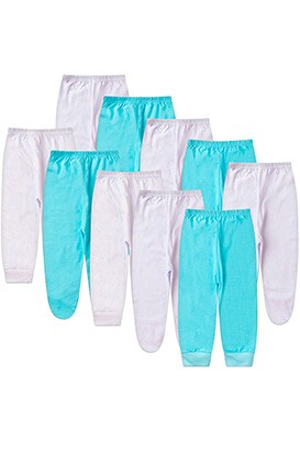 Kit Beb� (10 Pe�as) Mij�o Malha com P� e sem P� Branco e Azul (RN/P/M/G) - Beb� Fofuxo