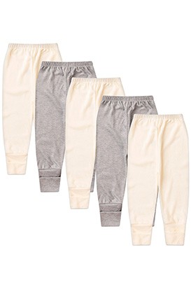 Kit Bebê (5 Peças) Mijão Canelado Creme e Mescla Vira Pé (RN/P/M/G) - Bebê Fofuxo