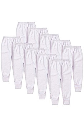 Kit Bebê (10 Peças) Mijão Canelado Branco Vira Pé (RN/P/M/G) - Bebê Fofuxo