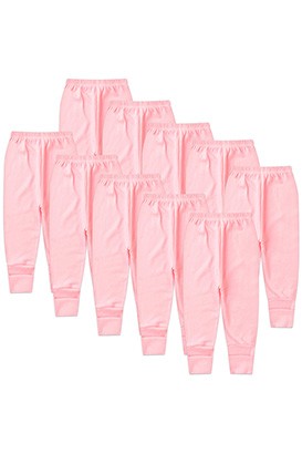 Kit Bebê (10 Peças) Mijão Canelado Rosa Vira Pé (RN/P/M/G) - Bebê Fofuxo