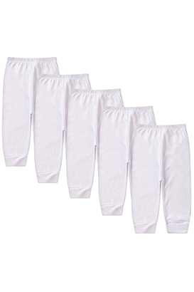 Kit Bebê (5 Peças) Mijão Canelado Branco sem Pé (RN/P/M/G) - Bebê Fofuxo