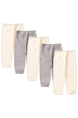 Kit Bebê (5 Peças) Mijão Canelado Creme e Mescla sem Pé (RN/P/M/G) - Bebê Fofuxo