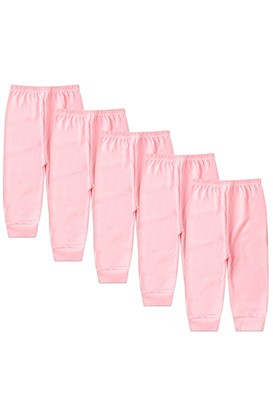 Kit Bebê (5 Peças) Mijão Canelado Rosa sem Pé (RN/P/M/G) - Bebê Fofuxo