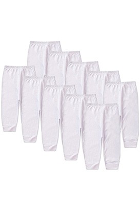 Kit Bebê (10 Peças) Mijão Canelado Branco sem Pé (RN/P/M/G) - Bebê Fofuxo