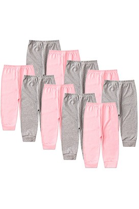 Kit Bebê (10 Peças) Mijão Canelado Mescla e Rosa sem Pé (RN/P/M/G) - Bebê Fofuxo
