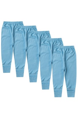 Kit Bebê (5 Peças) Mijão Canelado Azul Vira Pé (PREMATURO) - Bebê Fofuxo