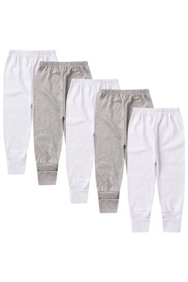 Kit Bebê (5 Peças) Mijão Canelado Branco e Mescla Vira Pé (PREMATURO) - Bebê Fofuxo