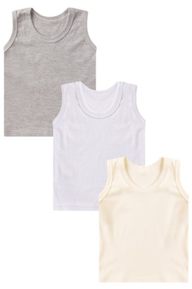 Kit 3 Camisetas Regata Canelada (1/2/3) - Beb� Fofuxo