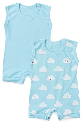 Kit 2 Banhos de Sol Beb� Azul Nuvem e Azul (P/M/G) - Beb� Fofuxo