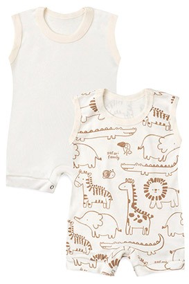 Kit 2 Banhos de Sol Beb� Off White Selva e Off White (P/M/G) - Beb� Fofuxo